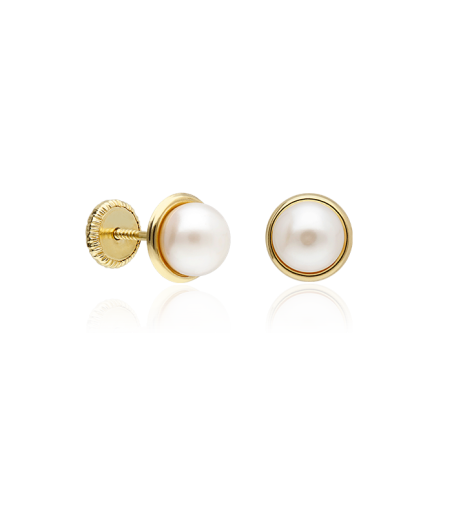 Pendientes oro 18k y perlas 6mm "Sister"