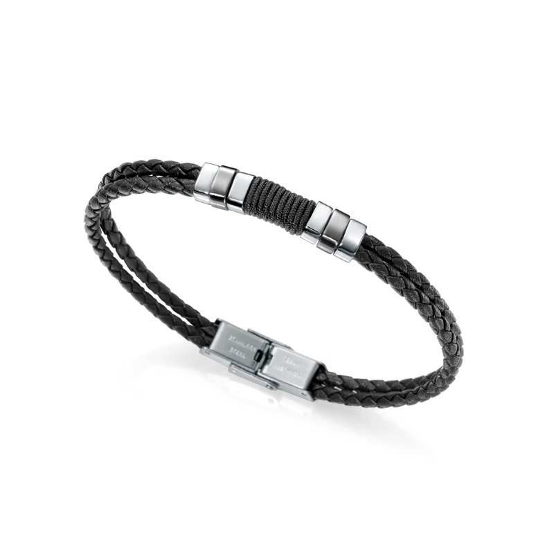 PULSERA VICEROY AIR HOMBRE PIEL DOBLE TRENZADA NEGRA HOMBRE 6456P01010