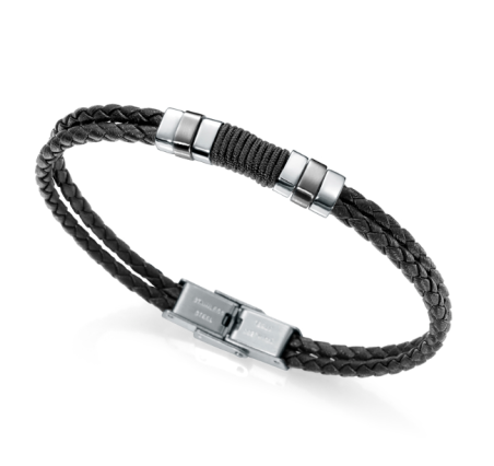 PULSERA VICEROY AIR HOMBRE PIEL DOBLE TRENZADA NEGRA HOMBRE 6456P01010