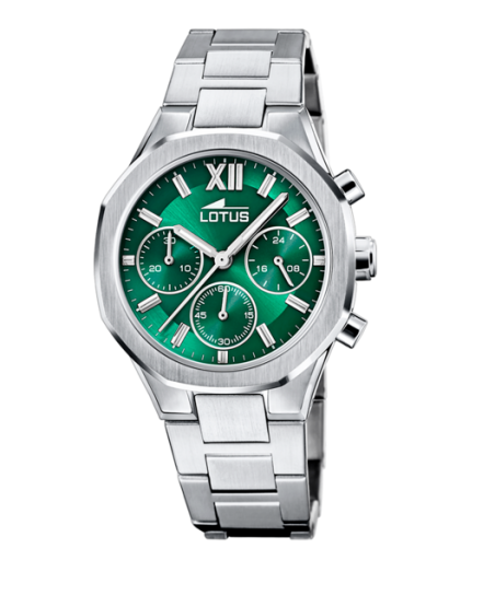 RELOJ LOTUS VERDE CORREA DE ACERO INOXIDABLE 316L HOMBRE 18869/3