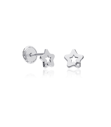Pendientes Oro blanco 18k y diamantes 0.01cts "Pirlanta"