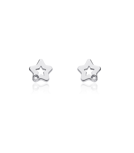 Pendientes Oro blanco 18k y diamantes 0.01cts "Pirlanta"