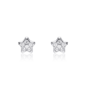 PENDIENTES "GOLDEN STAR" ORO BLANCO 18K Y CIRCONITAS