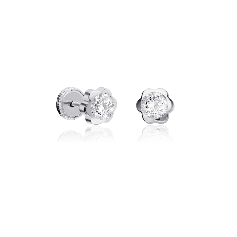 PENDIENTES "FLOMI" PLATA Y CIRCONITA 5MM