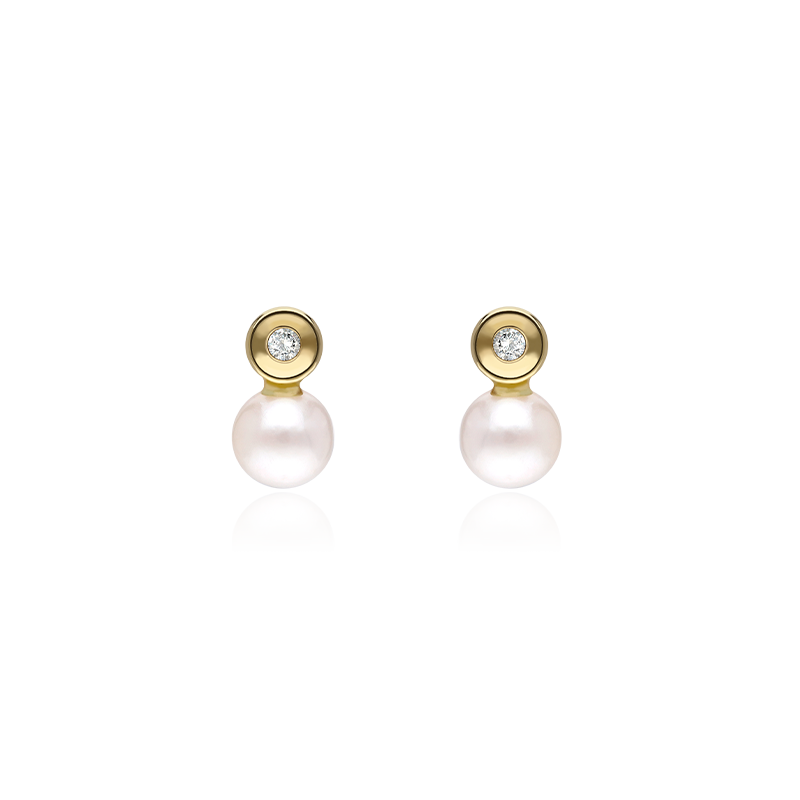 PENDIENTES "ALFIL" ORO 18K Y PERLAS CULTIVADAS 8MM