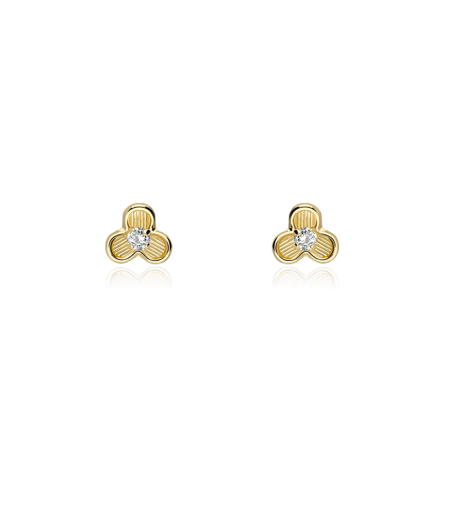 Pendientes "Poppy" Oro 18k  y circonitas