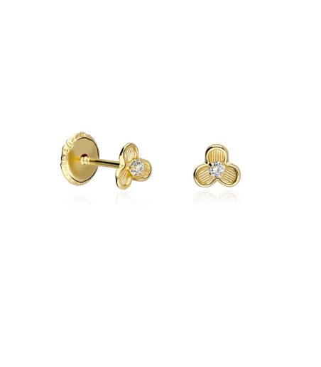 Pendientes "Poppy" Oro 18k  y circonitas