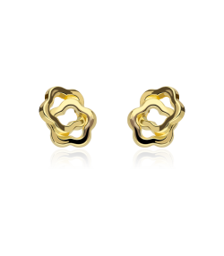 Pendientes Oro Flores Enlazadas 18k