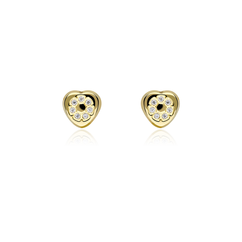 Pendientes niña corazón 18k