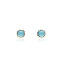 PENDIENTES "CYARA" ORO 18K Y TURQUESA 4MM