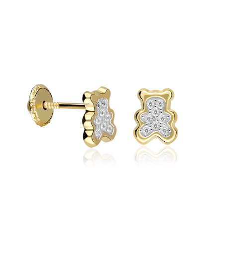 Pendientes osito oro 18k