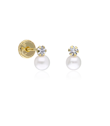 PENDIENTES "LENNA" ORO 18K PERLAS CULTIVADAS 6MM