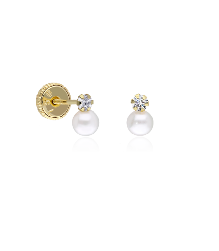 PENDIENTES "LENNA" ORO 18K PERLAS CULTIVADAS 5MM