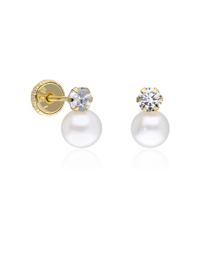 PENDIENTES "LENNA" ORO 18K PERLAS CULTIVADAS 9MM