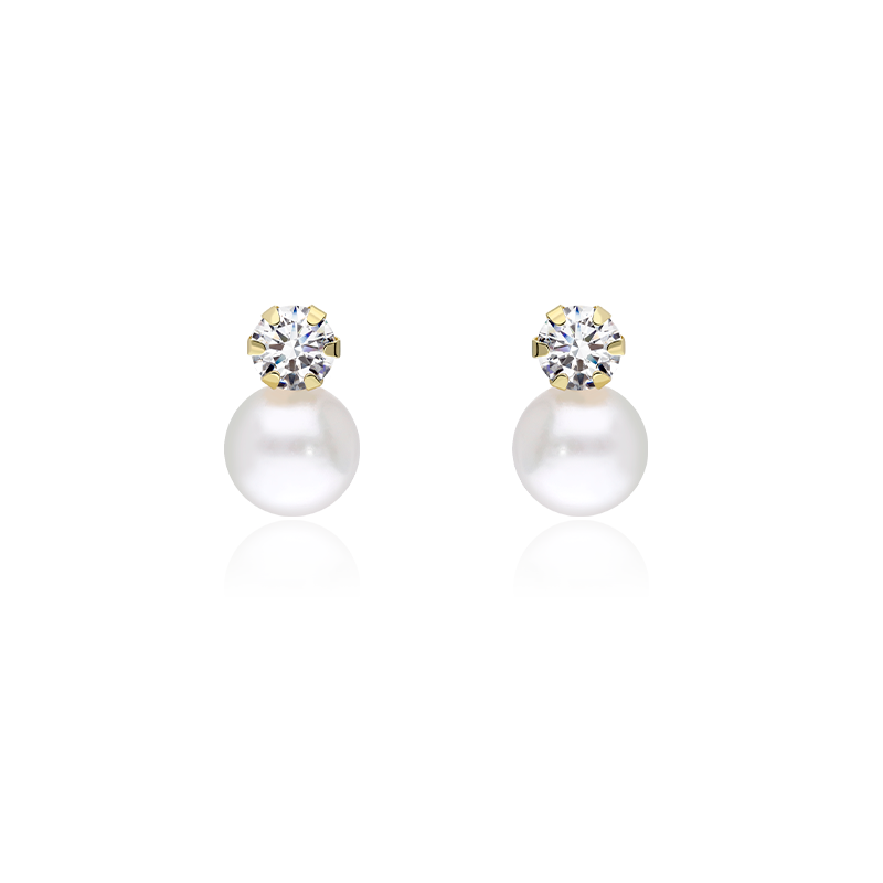 PENDIENTES "LENNA" ORO 18K PERLAS CULTIVADAS 9MM