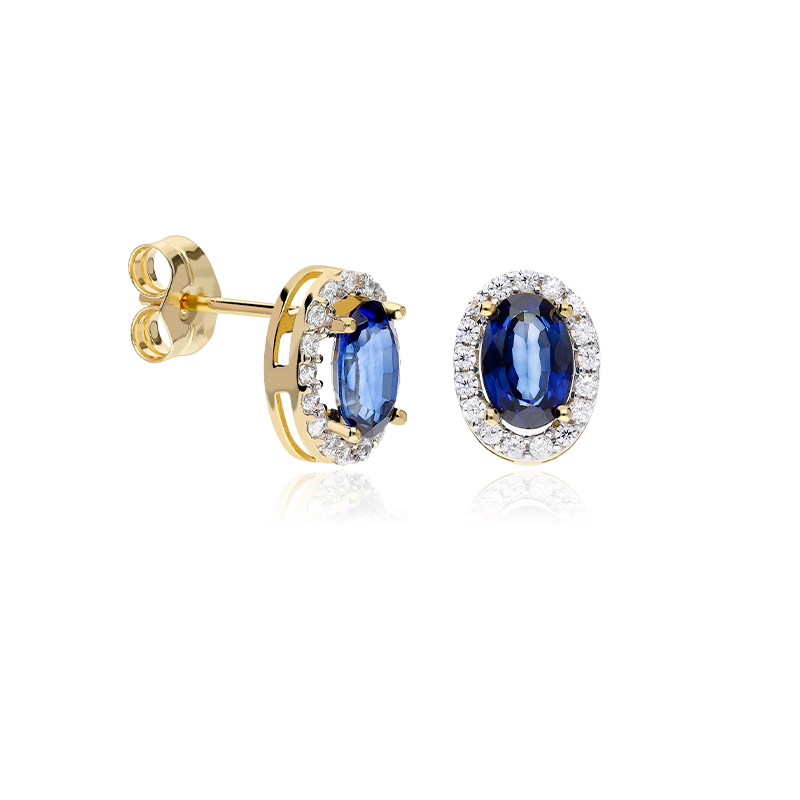 PENDIENTES "ZAFIRO GLOBE" ORO 18K Y ZAFIROS