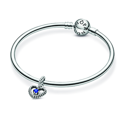 CHARM PANDORA COLGANTE CORAZON BISELADO AZUL MAR 798854C12