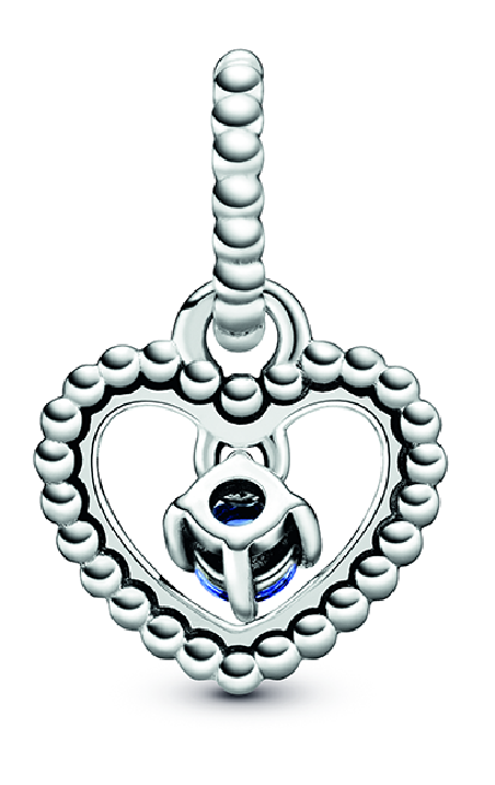 CHARM PANDORA COLGANTE CORAZON BISELADO AZUL MAR 798854C12