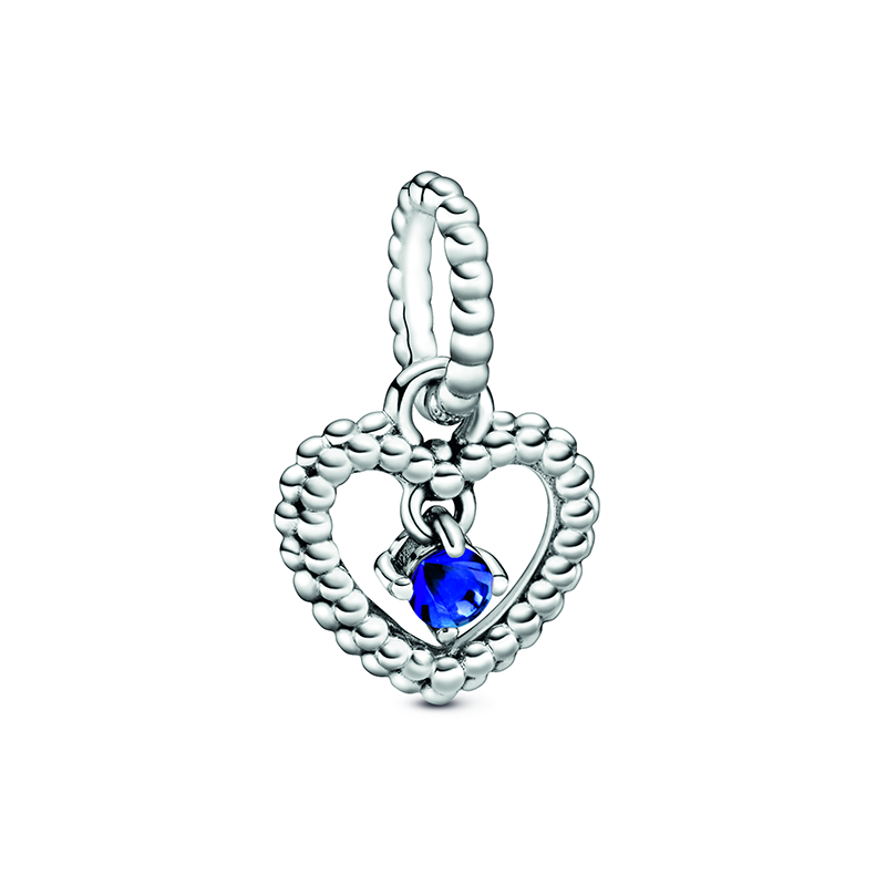 CHARM PANDORA COLGANTE CORAZON BISELADO AZUL MAR 798854C12