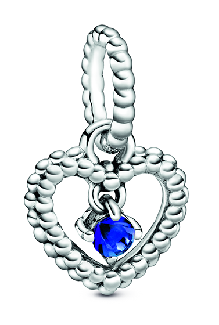 CHARM PANDORA COLGANTE CORAZON BISELADO AZUL MAR 798854C12