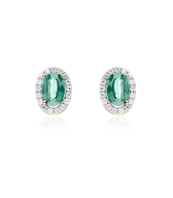 PENDIENTES "EMERALD GLOBE" ORO 18K Y ESMERALDAS