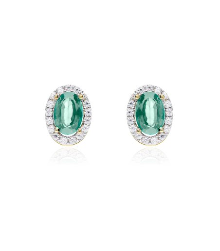 PENDIENTES "EMERALD GLOBE" ORO 18K Y ESMERALDAS