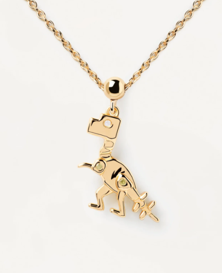 CHARM DINOSAURIO DE PLATA CON BAÑO DE ORO Y CIRCONITA CH01-017-U