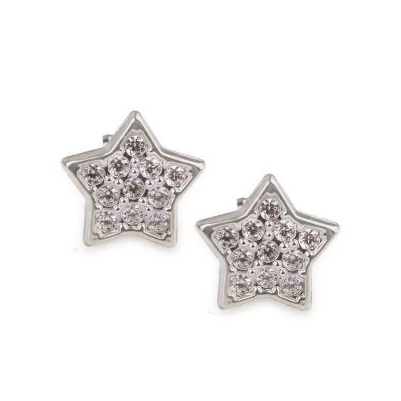 Pendientes Oro Blanco Estrella