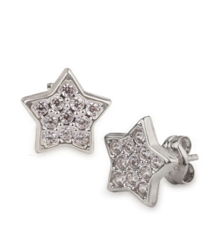 Pendientes Oro Blanco Estrella