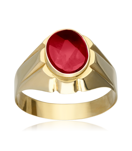 SELLO "ZAIO" P. ROJA Y ORO 18K