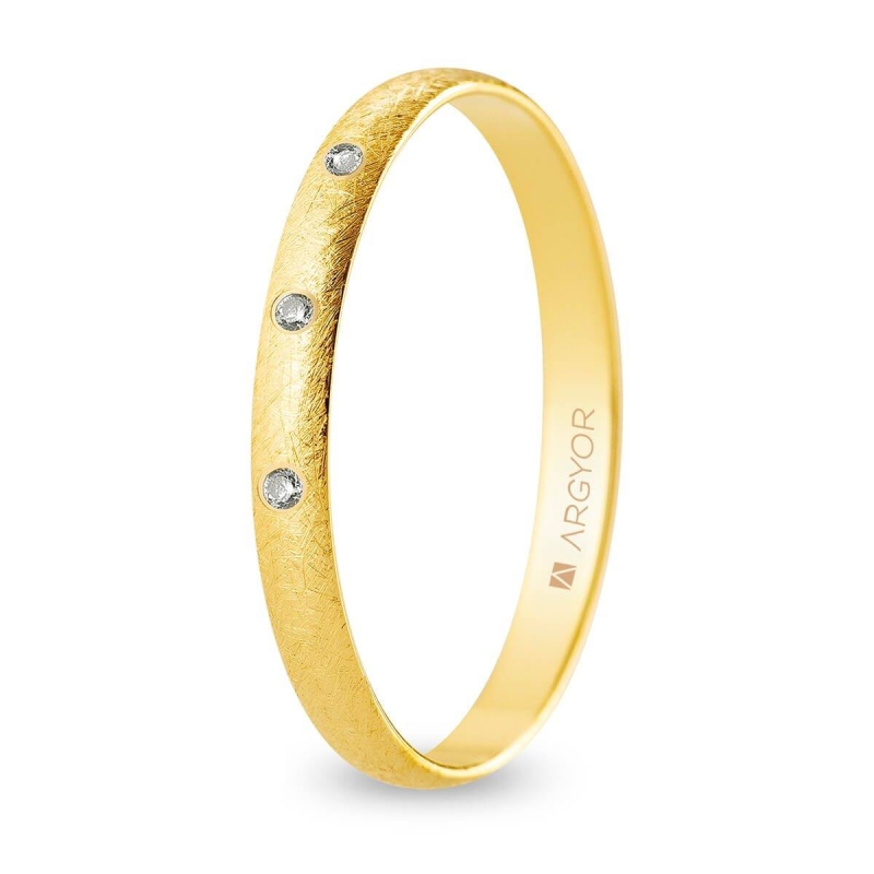Alianza "Argyor" Diamantes Oro 18k 2.5mm (A25RH3D)