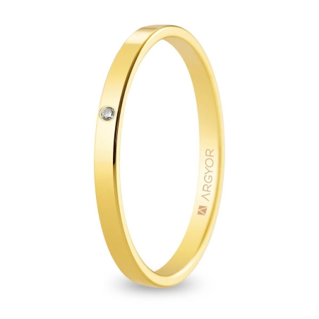 Alianza "Argyor" Diamante Oro 18k 2mm (5120562D)