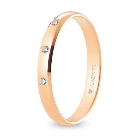 Alianza "Argyor" Diamante/Pulida Oro 18k 3mm (R30CP3D)