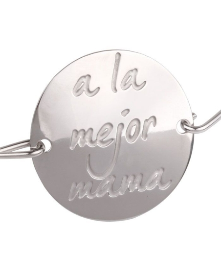 Pulsera Plata Rígida "a la mejor mama"