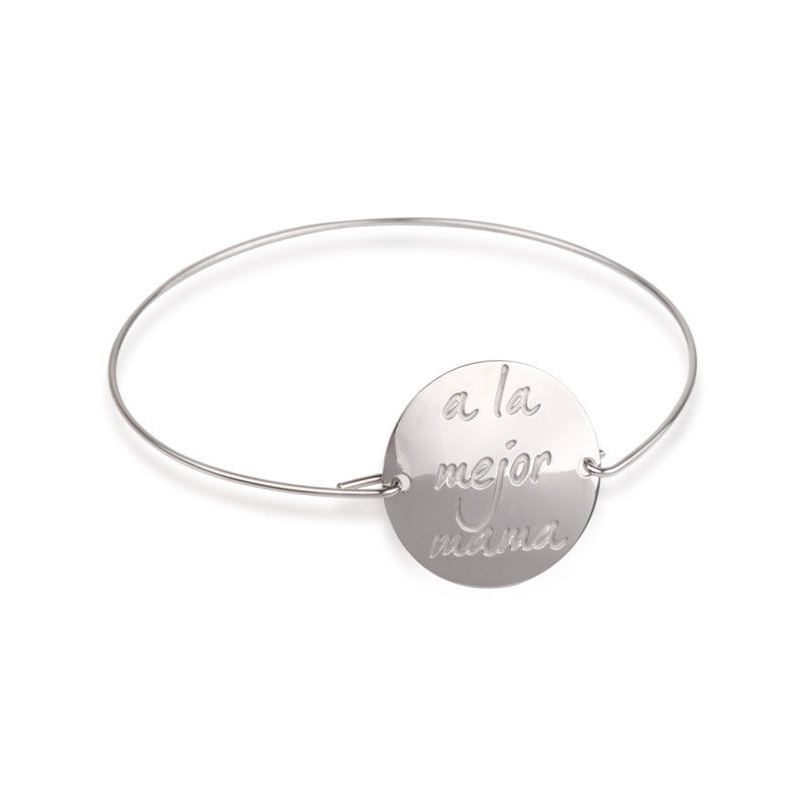 Pulsera Plata Rígida "a la mejor mama"