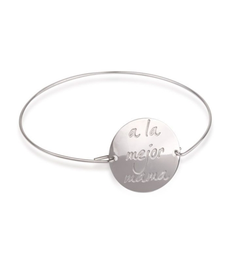 Pulsera Plata Rígida "a la mejor mama"