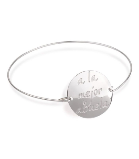 Pulsera Plata Rígida "a la mejor abuela"