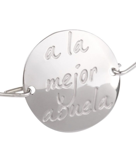 Pulsera Plata Rígida "a la mejor abuela"