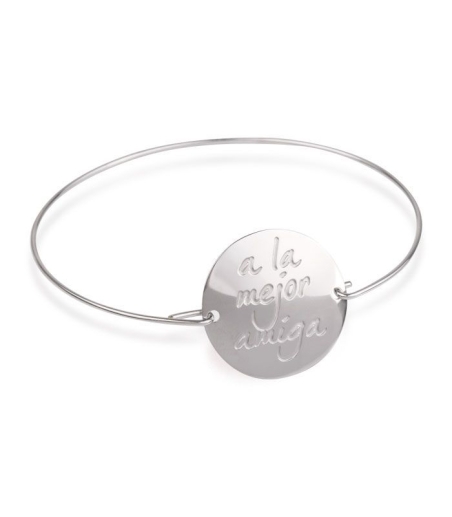 Pulsera de plata rígida "a la mejor amiga"