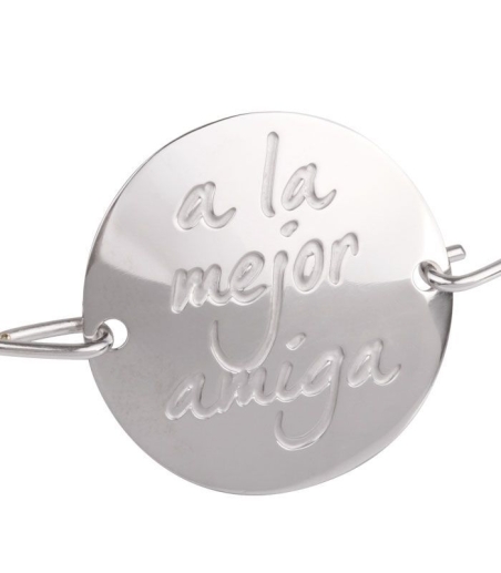 Pulsera de plata rígida "a la mejor amiga"