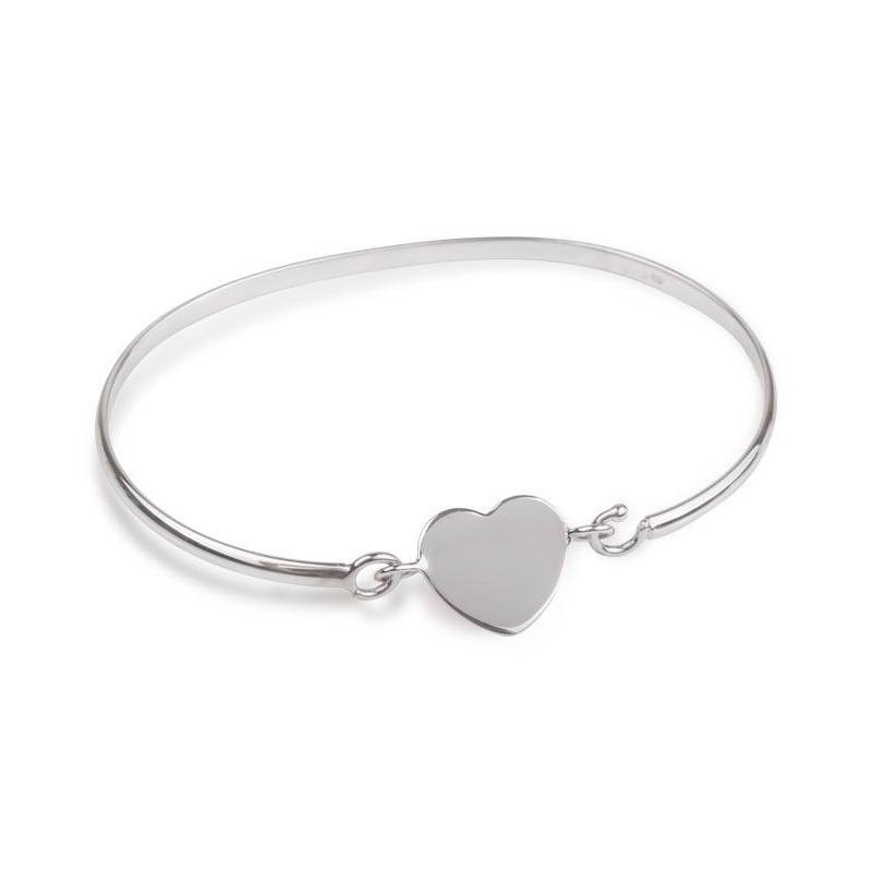 Pulsera de Plata Rígida "Corazón"