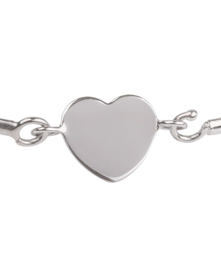 Pulsera de Plata Rígida "Corazón"