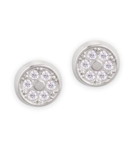 Pendientes oro blanco redondos
