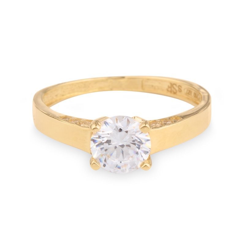 Anillo oro 18k con circonitas