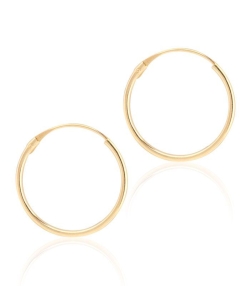 PENDIENTES DE ORO 18K ARO LISOS 13x1 mm