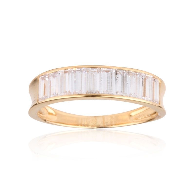 Anillo Oro  y Circonitas Baguette
