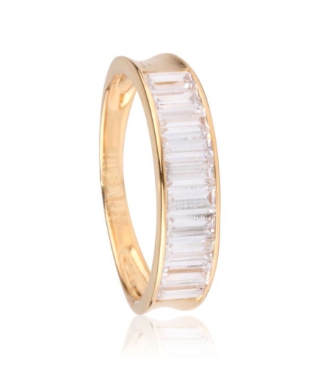 Anillo Oro  y Circonitas Baguette