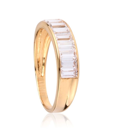 Anillo Oro  y Circonitas Baguette