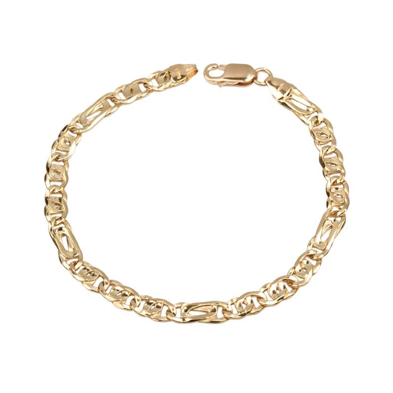 Psicologicamente puñetazo Moda Pulsera oro 18k eslabón italiano