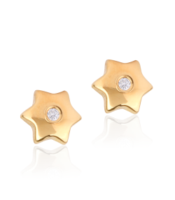 Pendientes Oro 18k y circonitas "Alhambra"